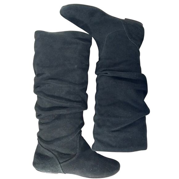 STEVE MADDEN! NO HEEL BLACK GENUINE SUEDE LEATHER SLOUCHY BOHO BOOTS! SZ 6M - Picture 9 of 11